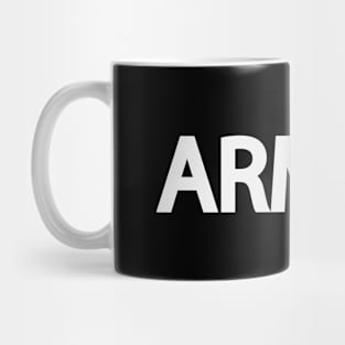 Armor artistic text design Mug